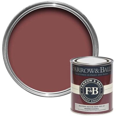Farrow & Ball No.43 Eggshell Paint - Deep Red, 5L Farrow & Ball No.43 Eggshell Paint - Deep Red, 5L