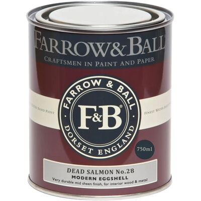 Farrow & Ball Dead Salmon No.28 Eggshell Paint - 750ml Farrow & Ball Dead Salmon No.28 Eggshell Paint - 750ml
