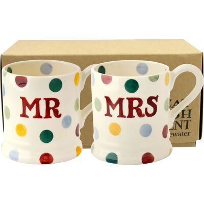 Emma Bridgewater Mr & Mrs Polka Dot Mug Set - 300ml Emma Bridgewater Mr & Mrs Polka Dot Mug Set - 300ml