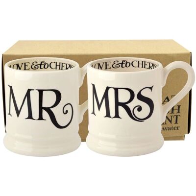 Emma Bridgewater Black Toast Mr & Mrs Mugs - Set of 2 Emma Bridgewater Black Toast Mr & Mrs Mugs - Set of 2