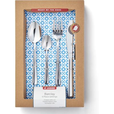 Judge CJ50 24 Piece Cutlery Set - Modern Stainless Steel Dining Judge CJ50 24 Piece Cutlery Set - Modern Stainless Steel Dining