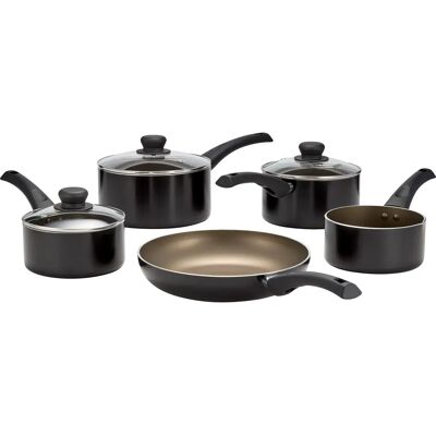 Judge Black Radiant 5 Piece Non Stick Saucepan Set - Cookware Set Judge Black Radiant 5 Piece Non Stick Saucepan Set - Cookware Set