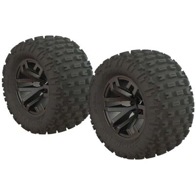Sada pneumatik RC Fortress MT Arrma - Lepená, Gun Metal Sada pneumatik RC Fortress MT Arrma - Lepená, Gun Metal
