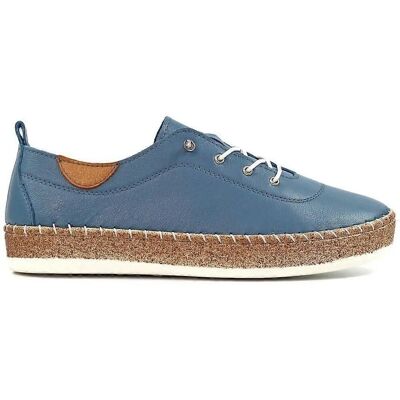 Lunar (GRS) Evie Mid Blue Leder Turnschuhe - Turnschuhe Lunar (GRS) Evie Mid Blue Leder Turnschuhe - Turnschuhe