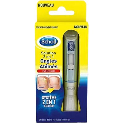 Solution Scholl 2 en 1 pour mycose des ongles - Soins des pieds - Publicité Solution Scholl 2 en 1 pour mycose des ongles - Soins des pieds - Publicité