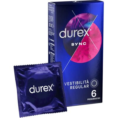 Preservativi Durex Sync - Extra Large, Stimolanti, 6 pezzi Preservativi Durex Sync - Extra Large, Stimolanti, 6 pezzi