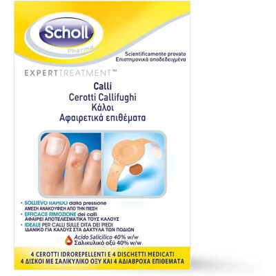 Cerotti Scholl per Rimozione e Protezione dei Calli - 4 Dischi Medicati Idrorepellenti Cerotti Scholl per Rimozione e Protezione dei Calli - 4 Dischi Medicati Idrorepellenti