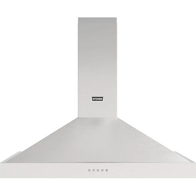 Stoves Sterling - 100cm Chimney Hood - Stainless Steel & Black Stoves Sterling - 100cm Chimney Hood - Stainless Steel & Black