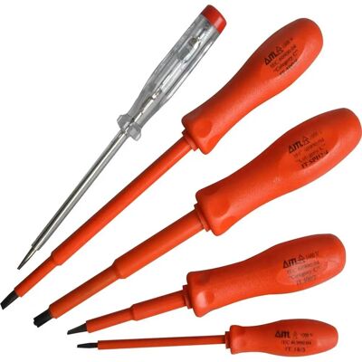 ITL UKC-02150 Insulated Screwdriver Set - 5 Tools for Electrical Work ITL UKC-02150 Insulated Screwdriver Set - 5 Tools for Electrical Work