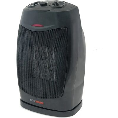 Lloytron Black Electric Fan Heater - Ceramic Fan Oscillating Small 1.5kw Lloytron Black Electric Fan Heater - Ceramic Fan Oscillating Small 1.5kw