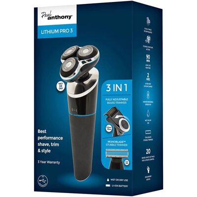 Lloytron Paul Anthony Lithium Pro 3 - Wet & Dry Shaver - H5021 Lloytron Paul Anthony Lithium Pro 3 - Wet & Dry Shaver - H5021