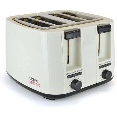 Lloytron Powertime 4-Slice Toaster - Extra Wide Slots - Variable Browning - Cream Lloytron Powertime 4-Slice Toaster - Extra Wide Slots - Variable Browning - Cream