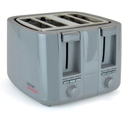 Lloytron Kitchenperfected 4 Slice Wide Slot Toaster - Grey Lloytron Kitchenperfected 4 Slice Wide Slot Toaster - Grey