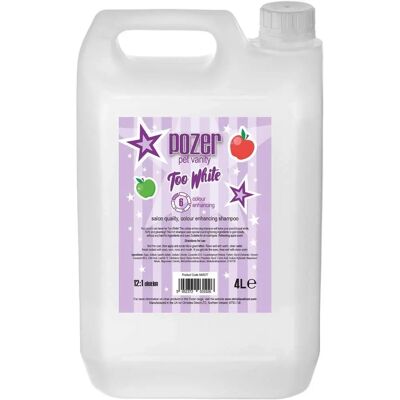 Pozer Too White Dog Shampoo - Deep Cleansing & Colour Enhancing - 4L Pozer Too White Dog Shampoo - Deep Cleansing & Colour Enhancing - 4L