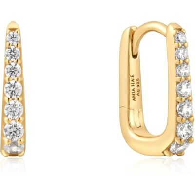 Ania Haie Oro Oval Pavé Huggies - Pendientes Ania Haie Oro Oval Pavé Huggies - Pendientes