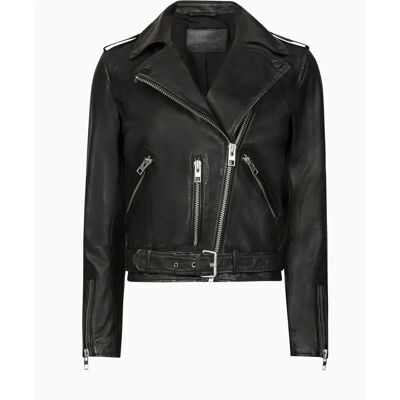 Veste en Cuir Biker Balfern d'AllSaints - Noir - Veste en Cuir - Publicité Veste en Cuir Biker Balfern d'AllSaints - Noir - Veste en Cuir - Publicité