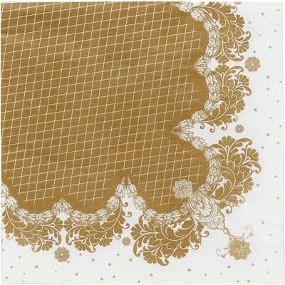 Talking Tables 20 Serviettes en Papier Style Porcelaine Blanc et Or - Serviettes en Papier Talking Tables 20 Serviettes en Papier Style Porcelaine Blanc et Or - Serviettes en Papier