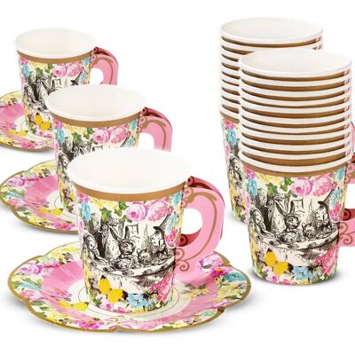 Talking Tables Gobelets et Soucoupes Alice au Pays des Merveilles - 12 pcs Talking Tables Gobelets et Soucoupes Alice au Pays des Merveilles - 12 pcs