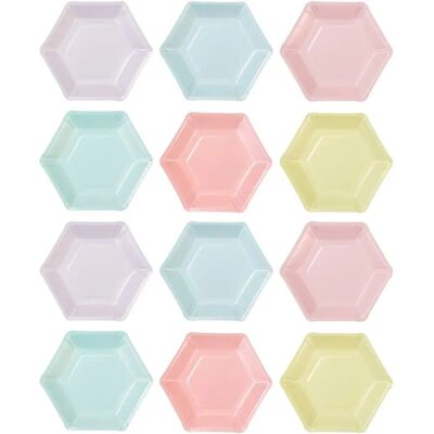 Talking Tables 12 Pratos Hexagonais Pastel - Decoração de Casamento Talking Tables 12 Pratos Hexagonais Pastel - Decoração de Casamento