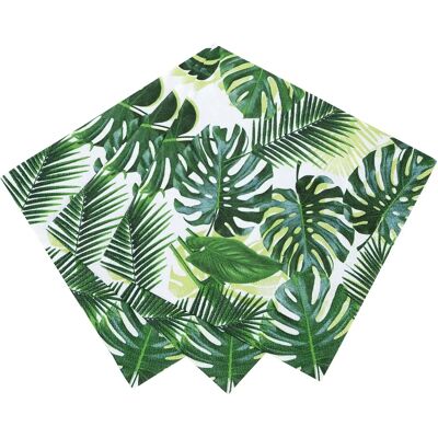 Talking Tables Pack de 20 Serviettes Feuille de Palmier Tropicales - Décor pour Fête d'Enfants Jungle Talking Tables Pack de 20 Serviettes Feuille de Palmier Tropicales - Décor pour Fête d'Enfants Jungle