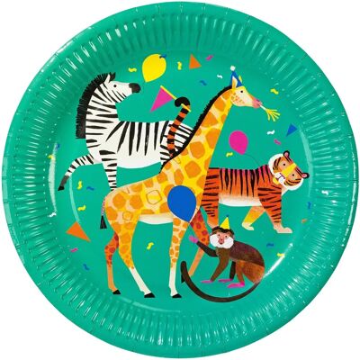 Assiettes en papier Animal Party de Talking Tables - Motif animalier, 23 cm Assiettes en papier Animal Party de Talking Tables - Motif animalier, 23 cm
