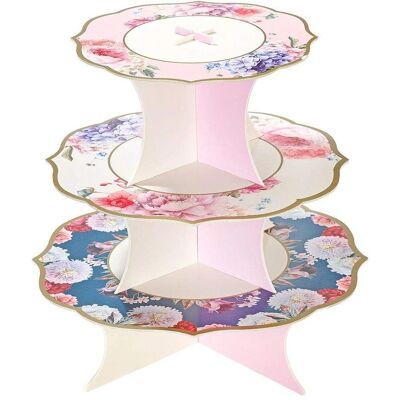 Talking Tables Plateau à Gâteaux Réversible Truly Scrumptious - Floral - Thé à 3 Étages Talking Tables Plateau à Gâteaux Réversible Truly Scrumptious - Floral - Thé à 3 Étages