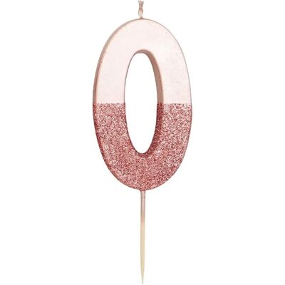 Bougie rose à paillettes - 13,8cm - Anniversaire / Étape - Publicité Bougie rose à paillettes - 13,8cm - Anniversaire / Étape - Publicité
