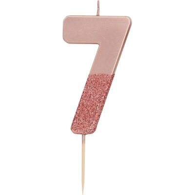 Bougie scintillante rose avec le chiffre 7 - Bougie d'Halloween Bougie scintillante rose avec le chiffre 7 - Bougie d'Halloween