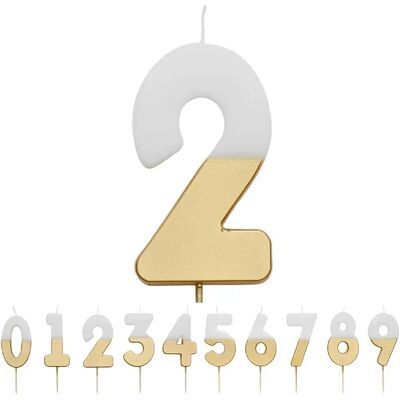 Bougie d'anniversaire dorée de Talking Tables - Sans paillettes, 8cm, Multicolore Bougie d'anniversaire dorée de Talking Tables - Sans paillettes, 8cm, Multicolore