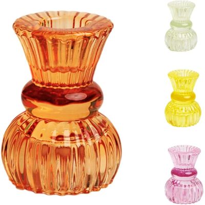 Support de bougie en verre orange de Talking Tables - Décoration polyvalente Support de bougie en verre orange de Talking Tables - Décoration polyvalente