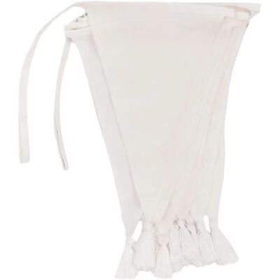 Talking Tables Guirlande en tissu blanc 4m - Bannière décorative Talking Tables Guirlande en tissu blanc 4m - Bannière décorative