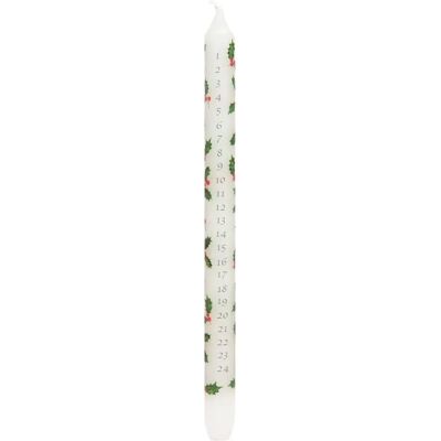 Bougie de l'Avent Holly de Talking Tables - Non allumée, 30cm Bougie de l'Avent Holly de Talking Tables - Non allumée, 30cm