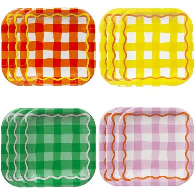 Talking Tables Gingham Papieren Borden - Zomerpicknick Wegwerpartijservies Talking Tables Gingham Papieren Borden - Zomerpicknick Wegwerpartijservies