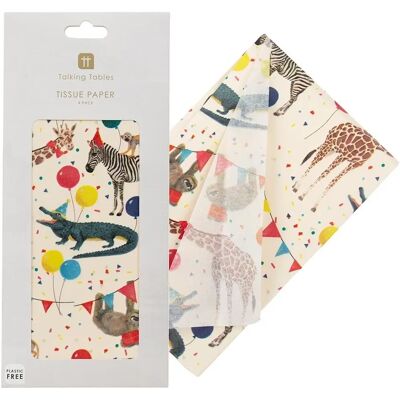 Talking Tables Safari Papier de Soie x4 Jaune Talking Tables Safari Papier de Soie x4 Jaune