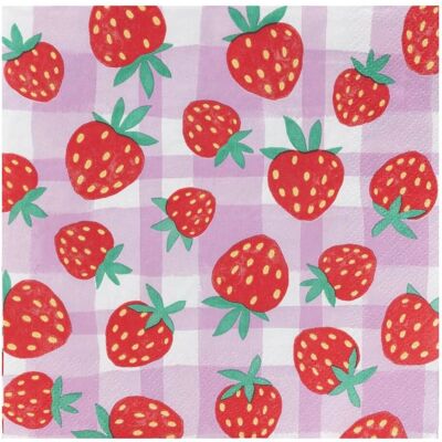 Talking Tables Roze Aardbeien Papieren Servetten - Papieren Servetten Talking Tables Roze Aardbeien Papieren Servetten - Papieren Servetten
