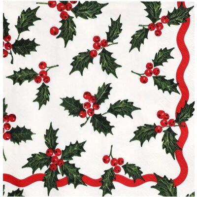 Serviettes de Noël Holly de Talking Tables - Vert - Décoration de table Serviettes de Noël Holly de Talking Tables - Vert - Décoration de table