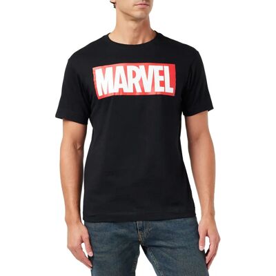 Marvel Core Logo Schwarzes Baumwoll-T-Shirt - T-Shirt Marvel Core Logo Schwarzes Baumwoll-T-Shirt - T-Shirt