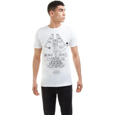 Star Wars Millennium Lines Cotton T-Shirt - White XL - T-Shirt Star Wars Millennium Lines Cotton T-Shirt - White XL - T-Shirt