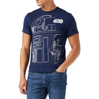 Star Wars R2-D2 Outline T-Shirt Blauw - 2XL Star Wars R2-D2 Outline T-Shirt Blauw - 2XL