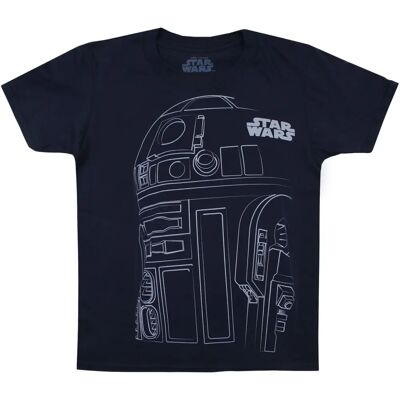 Star Wars R2D2 Outline Boys Cotton T-Shirt - Casualwear Star Wars R2D2 Outline Boys Cotton T-Shirt - Casualwear