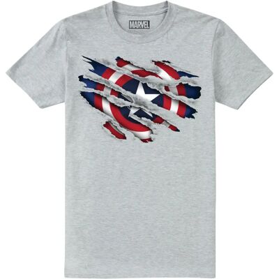 Marvel Captain America Gekreukt Katoenen T-Shirt grijs 7-8 Jaar - T-Shirt Marvel Captain America Gekreukt Katoenen T-Shirt grijs 7-8 Jaar - T-Shirt