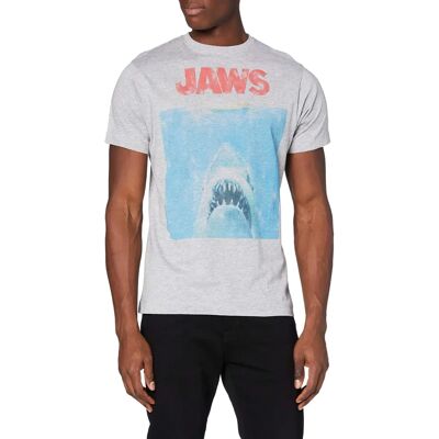 Jaws Movie Poster T-Shirt - Mens Grey XL - T-Shirt Jaws Movie Poster T-Shirt - Mens Grey XL - T-Shirt