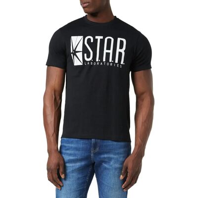 DC Comics Star Labs Cotton T-shirt - Men's Black M DC Comics Star Labs Cotton T-shirt - Men's Black M