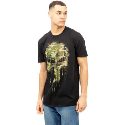 T-shirt en coton Marvel Punisher Skull Camo - Homme XL - Noir T-shirt en coton Marvel Punisher Skull Camo - Homme XL - Noir