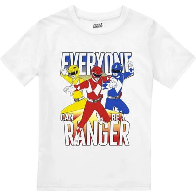 Power Rangers White T-Shirt - Iconic Design - 9-10 Years Power Rangers White T-Shirt - Iconic Design - 9-10 Years