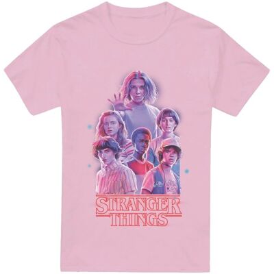 Netflix - Stranger Things Pink Glow Group - Rose - T-shirt Netflix - Stranger Things Pink Glow Group - Rose - T-shirt