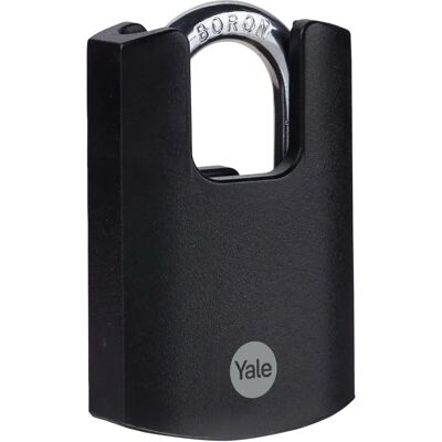 Yale Y121B/40/125/1 Brass Closed Shackle Padlock - Black Outdoor Weatherproof Lock for Chain, Door, Gate, Toolbox - 3 Keys - High Security Yale Y121B/40/125/1 Brass Closed Shackle Padlock - Black Outdoor Weatherproof Lock for Chain, Door, Gate, Toolbox - 3 Keys - High Security