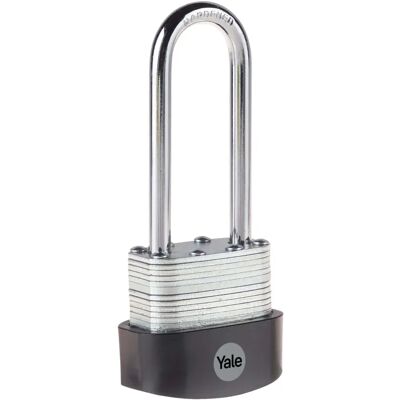 Yale High Security Laminated Steel Padlock - Long Shackle - 3 Keys - Outdoor Use Yale High Security Laminated Steel Padlock - Long Shackle - 3 Keys - Outdoor Use