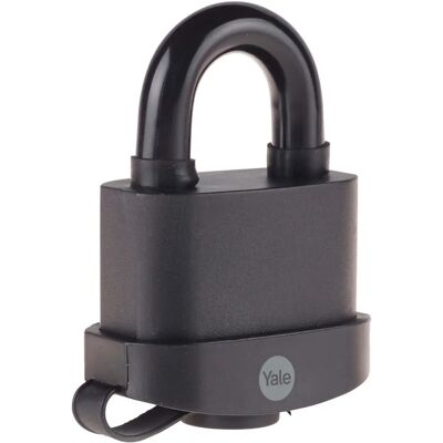 Yale Brass Weatherproof Padlock - 51mm - Black Outdoor Security Yale Brass Weatherproof Padlock - 51mm - Black Outdoor Security