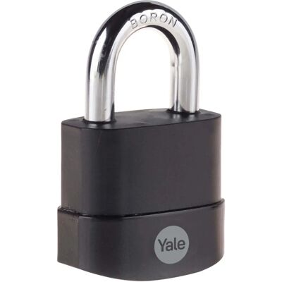 Yale Y227B/55/126/1 - Cadenas étanche - Acier trempé noir - 3 clés - Publicité Yale Y227B/55/126/1 - Cadenas étanche - Acier trempé noir - 3 clés - Publicité